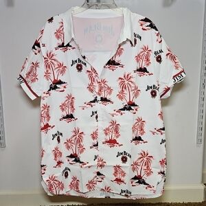 Jim Beam | White and Red Men's Shirt | XL